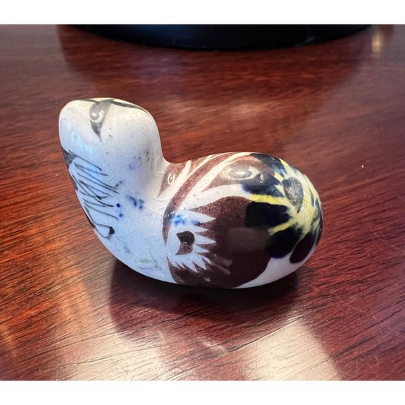 Vintage Mexican Ceramic Cat Figurine Hecho en Mexico Hand Painted - Picture 3 of 4